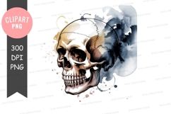 Golden skull with ink splash bone human Product Image 1
