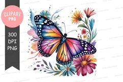 Colorful butterfly surrounded by flowers nature Product Image 1