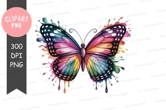 Colorful butterfly watercolor splash insect Product Image 1