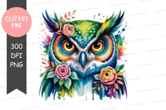 Colorful owl adorned with flowers feathers eyes Product Image 1
