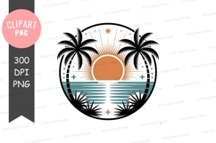 Boho sunset tropical clipart illustration Product Image 1