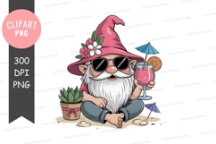 Summer gnome vacation clipart Product Image 1