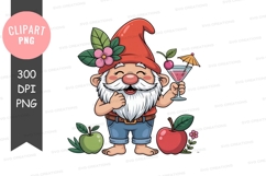 Happy summer gnome clipart Product Image 1