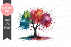 Vibrant heart with colorful wings clipart Product Image 1