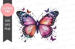 Vibrant watercolor butterfly clipart Product Image 1