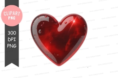 Shiny red glass heart clipart Product Image 1