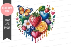 Vibrant fruit and nature heart illustration Product Image 1