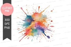 Vibrant colorful paint splash clipart Product Image 1
