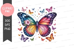Vibrant colorful butterfly clipart Product Image 1