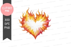 Flaming heart clipart Product Image 1