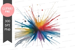 Vibrant watercolor flower bouquet with butterflies Product Image 1