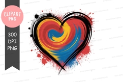 Colorful swirling grunge heart clipart Product Image 1