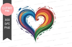 Colorful paint swirl heart clipart Product Image 1