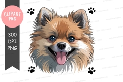 Happy pomeranian dog head clipart Product Image 1