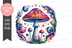 Vibrant cosmic mushroom fantasy illustration Product Image 1
