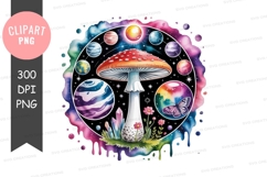 Cosmic mushroom fantasy clipart Product Image 1