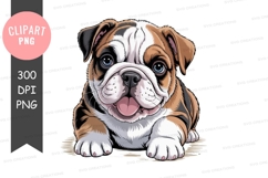 Smiling bulldog puppy clipart illustration Product Image 1
