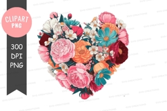 Floral heart bouquet clipart Product Image 1