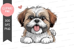 Cute cartoon shih tzu puppy clipart Product Image 1