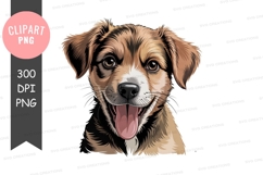 Happy puppy dog face clipart illustration Product Image 1