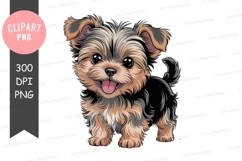 Cute cartoon yorkshire terrier puppy clipart Product Image 1