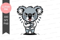 Upset koala character crying clipart Product Image 1