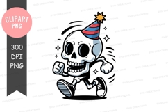 Festive running skeleton clipart Product Image 1