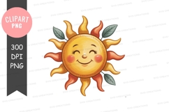 Smiling vintage sun clipart illustration Product Image 1