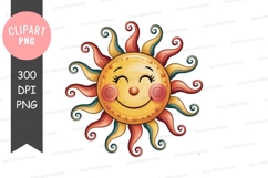 Smiling cartoon sun clipart Product Image 1