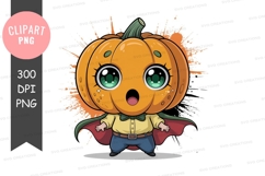 Cute chibi pumpkin character clipart Product Image 1