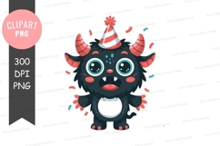 Cute monster party clipart Product Image 1