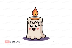 Happy melting candle with flame cute Product Image 1