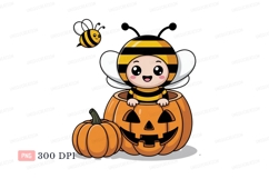 Format: Title: Child dressed as bee in pumpkin costume Product Image 1