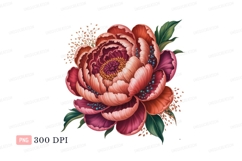 Lush Peony Bloom With Berries flower petals Product Image 1