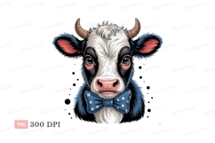 Patriotic cow wearing bowtie animal stars Product Image 1