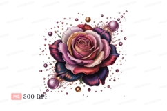 Format: Title: Multicolored rose with decorative elements Product Image 1