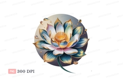 Opulent lotus bloom with golden accents flower petals Product Image 1