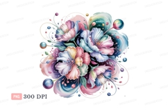 Pastel floral arrangement with swirling accents flowers Product Image 1