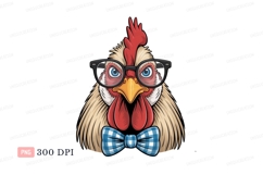 Rooster wearing glasses and bowtie chicken bird Product Image 1