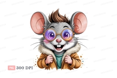 Adorable mouse wearing glasses and jacket rodent animal Product Image 1