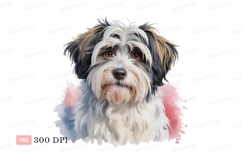 Fluffy dog portrait watercolor splash image Product Image 1