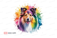 Colorful dog portrait abstract paint splashes image Product Image 1