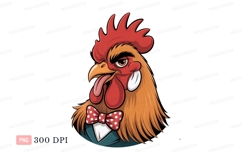 Dapper rooster with red bow tie bird fowl Product Image 1