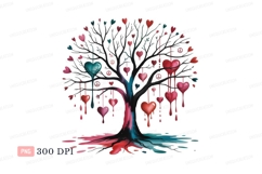 Dripping heart tree vibrant colors hearts colorful Product Image 1