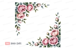 Pink roses floral corner arrangement flowers buds Product Image 1