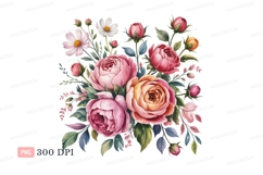 Pink and peach roses bouquet floral Product Image 1