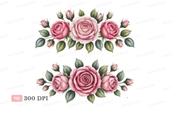 Pink roses floral arrangement buds Product Image 1