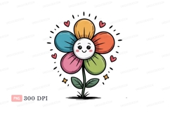 Happy smiling flower with colorful petals image Product Image 1