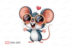 Cheerful rodent wearing large sunglasses cartoon happy Product Image 1