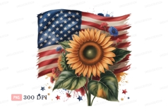 Sunflower Flag Floral patriotic summer Product Image 1